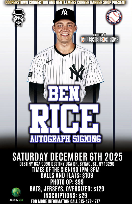 Ben Rice In Person Signing Ticket